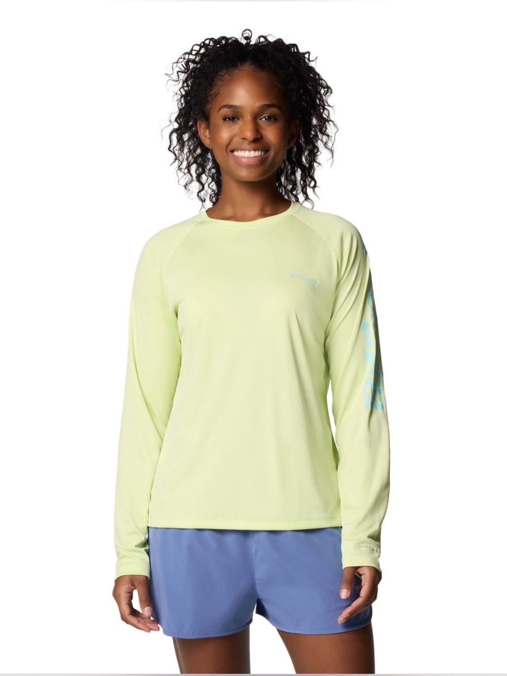 Columbia Women’s XL PFG Tidal Tee II Long Sleeve Shirt Spring Yellow Regular Fit